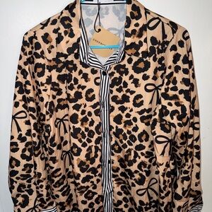 Leopard Print Button-Up Shirt